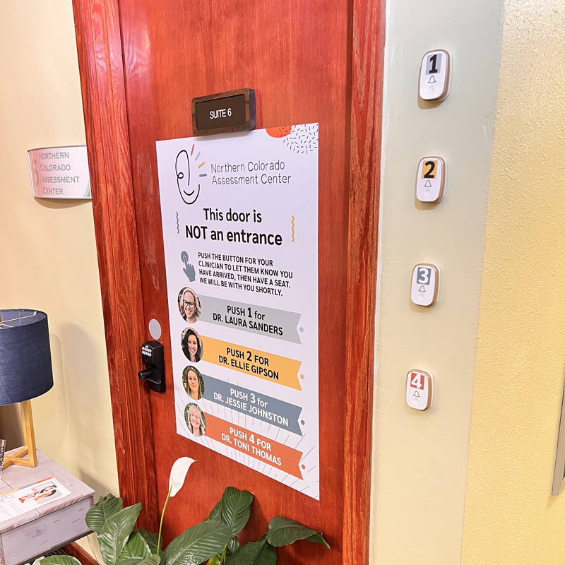 entrance to Northern Colorado Assessment Center Office