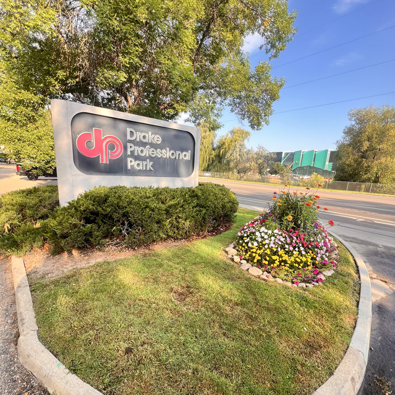 entrance to plaza, Northern Colorado Assessment Center, Fort Collins, CO